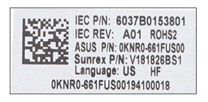 Asus keyboard part number identification